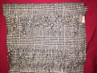 🧣Muji Tweed 💯 Pure Wool Scarf  Plaid Checkered Tartan 