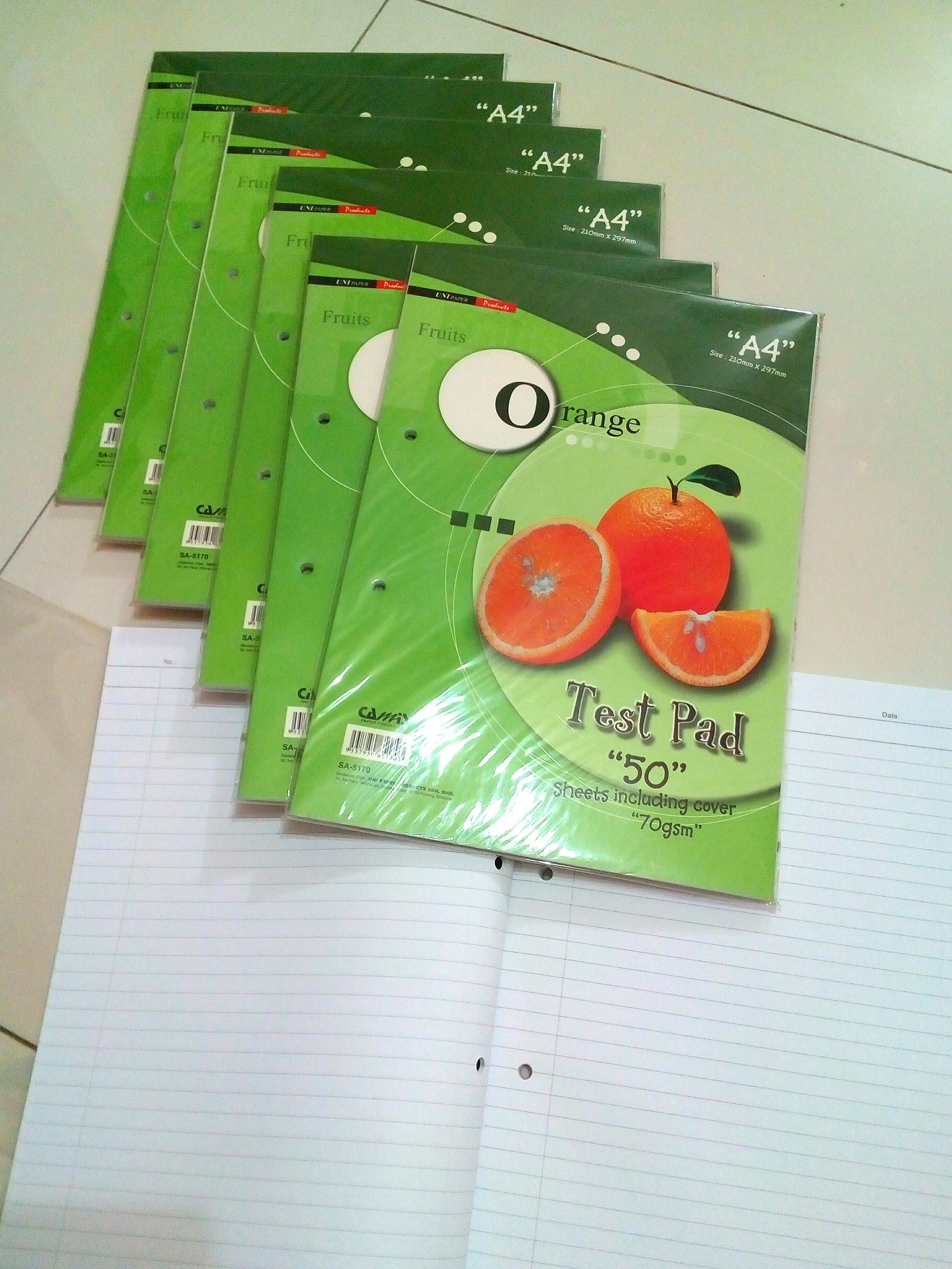 Uni Paper Camis Orange A4 Test Pad 70gsm 50 Sheets X 7 Books Books Stationery Stationery On Carousell