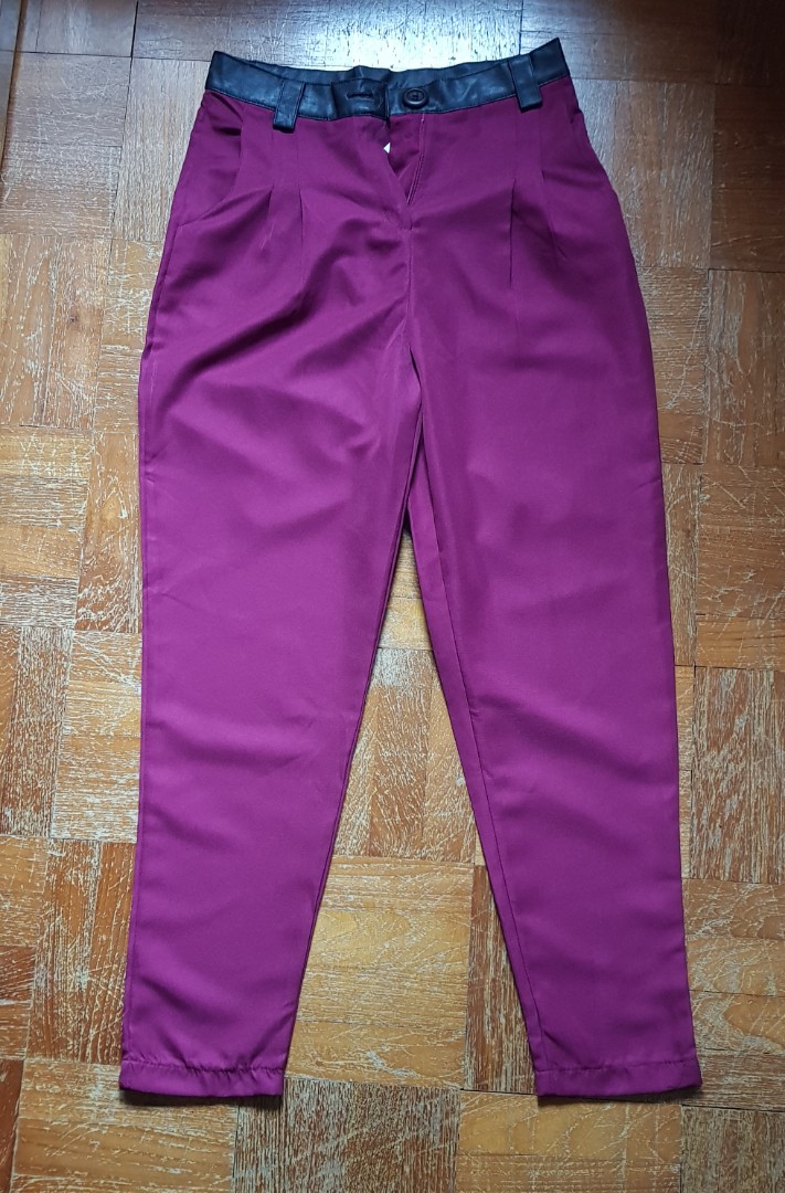 Women s maroon pants work wear Women s Fashion Bottoms Other