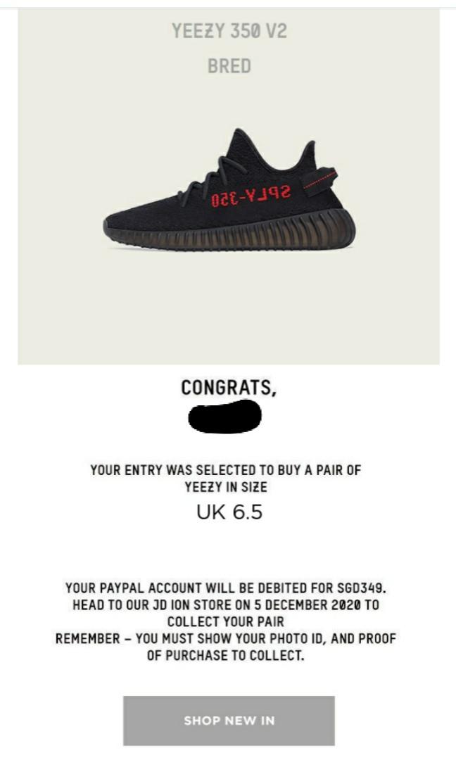Yeezy Boost 350 V2 Bred UK6.5 US7 Men s Fashion Footwear