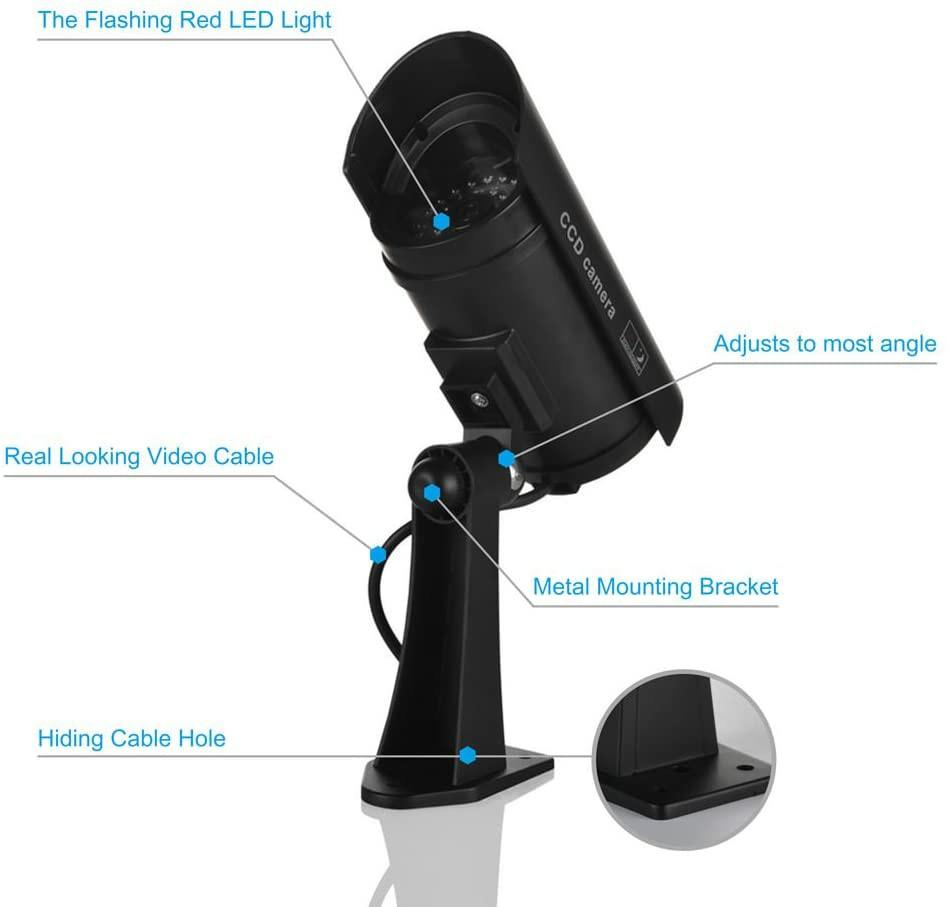 2212) Fake Outdoor Security Camera, Dummy CCTV Surveillance System with