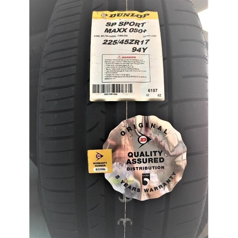225 45R17 Dunlop SP SPORT MAXX 050 JP Car Accessories Tyres