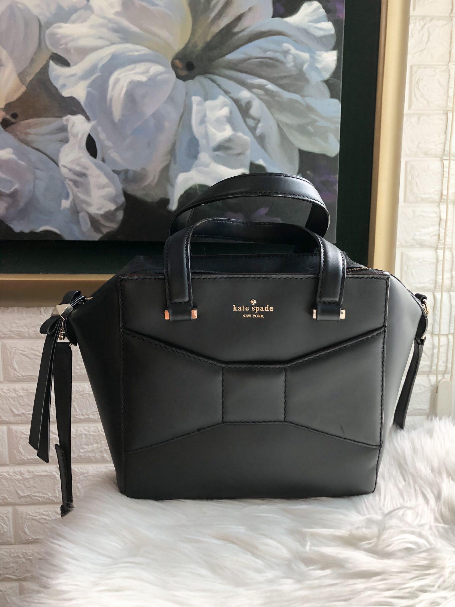 Authentic Kate Spade Park Avenue Black Beau Bow Bag, Luxury, Bags & Wallets  on Carousell