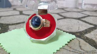 Blue star sapphire ring