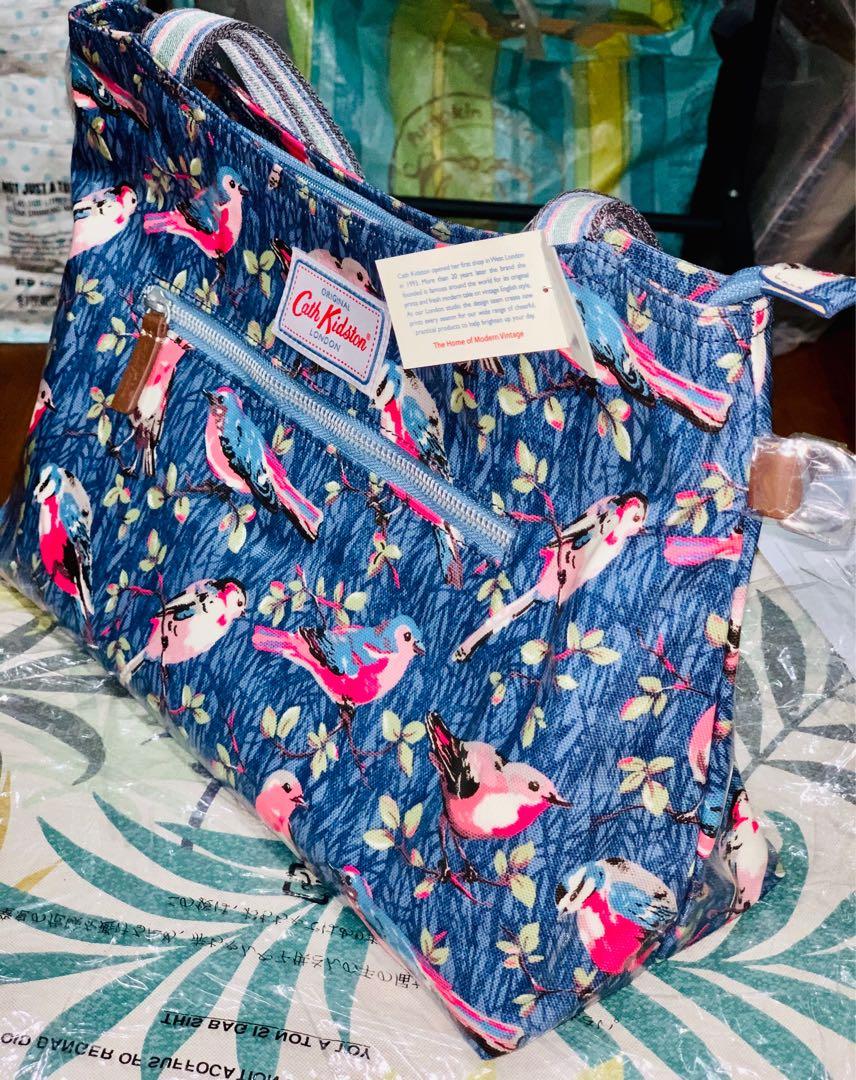Brand new with tag Authentic Cath Kidston garden birds zipped bag with strap