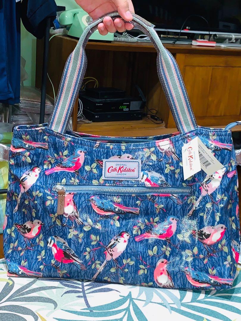 Brand new with tag Authentic Cath Kidston garden birds zipped bag with strap
