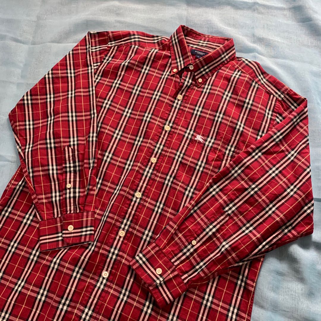 Burberry red top button up