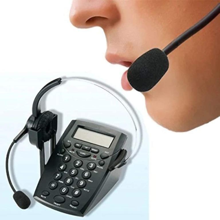 corded phone and headset