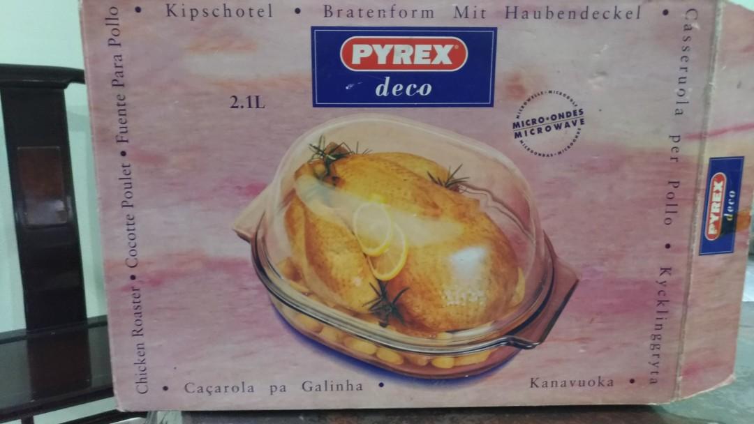 Classic Pyrex 2.1 liter Roast Chicken Microwaveable Deco Caserole Dish