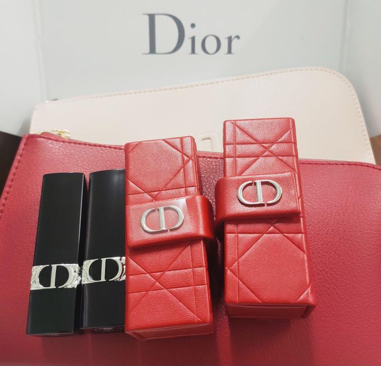 Dior Red PU Leather Lipstick Case in Box Limited Edition Promo Gift