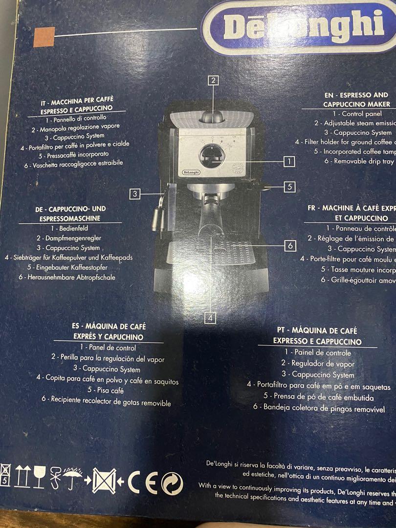 Delonghi coffee machine ec155 model, TV & Home Appliances, Kitchen