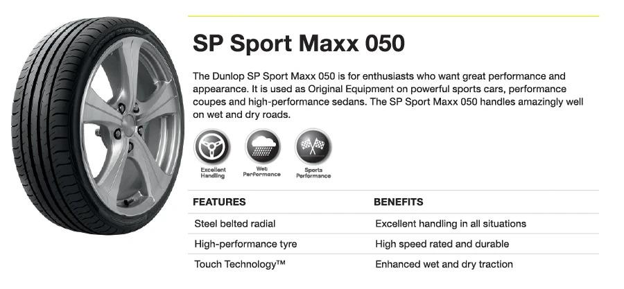 Dunlop 225 60R18 100H SP SPORT MAXX 050 DL JP Car Accessories Tyres Rims on Carousell