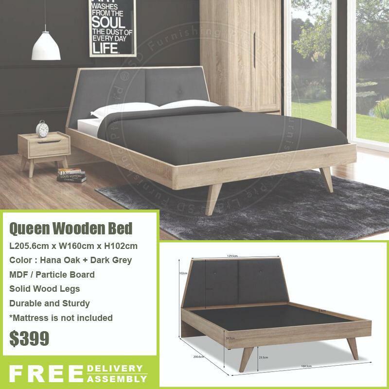 Durable And Sy Queen Wooden Bed, Elevated Queen Bed Frame