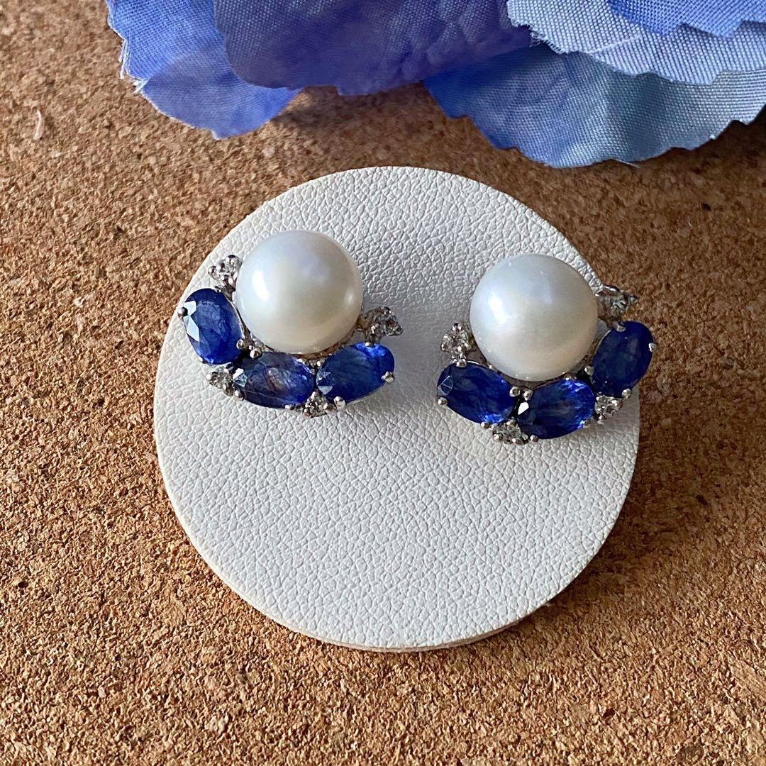 Real blue best sale pearl earrings