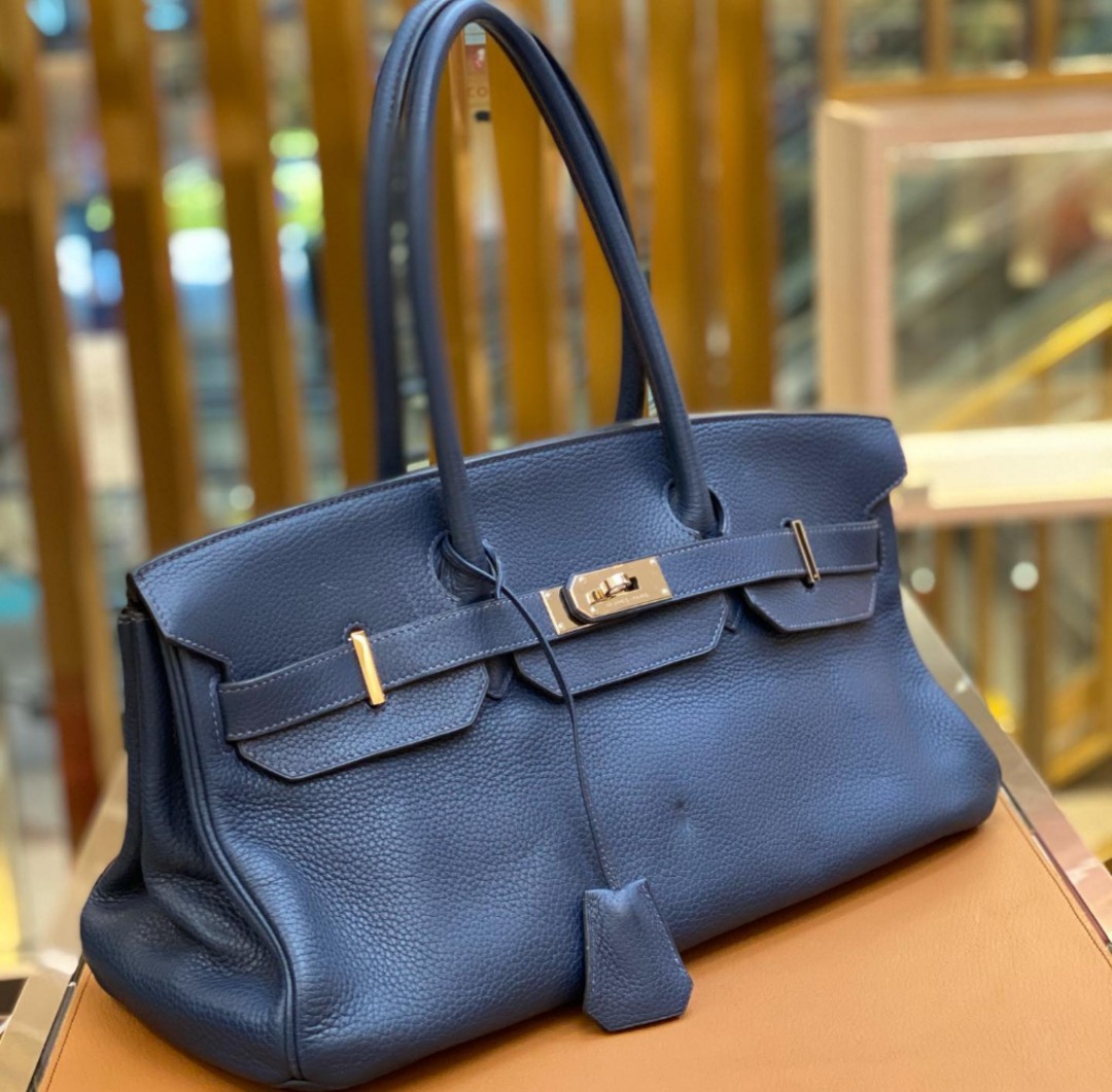 Hermes Birkin JPG Bag Clemence 42 Blue