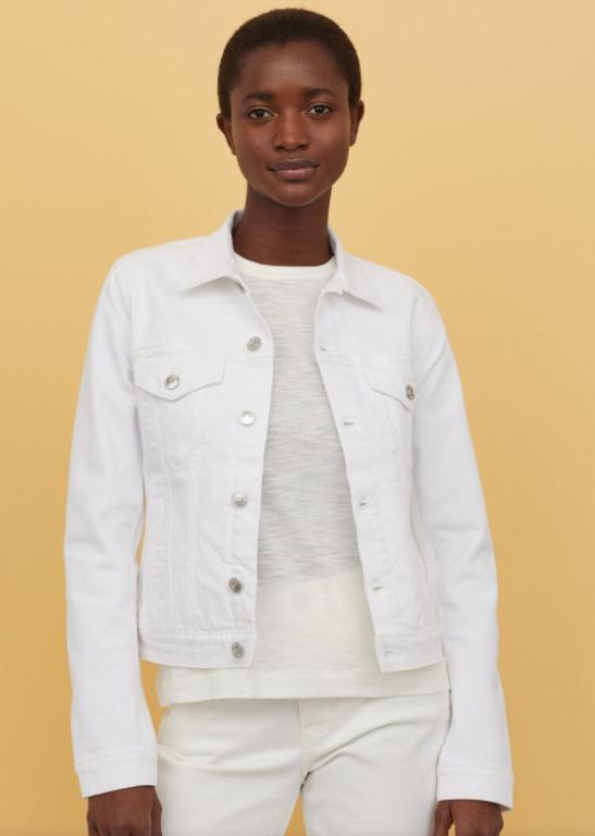 White jean hotsell jacket h&m