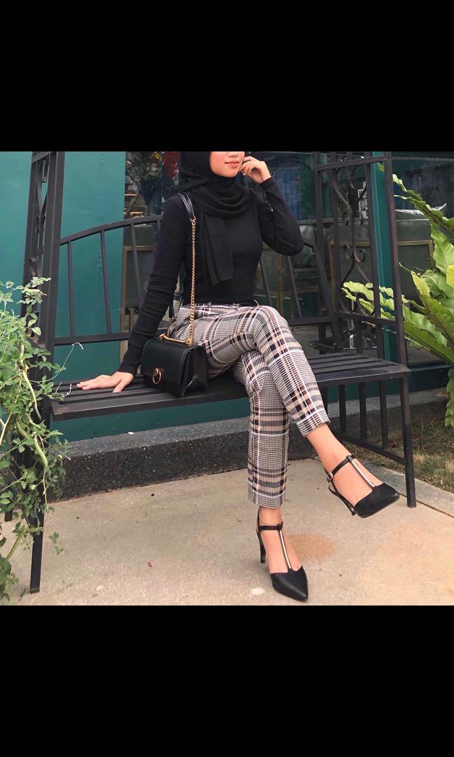 H\u0026M plaid pants, Women's Fashion 