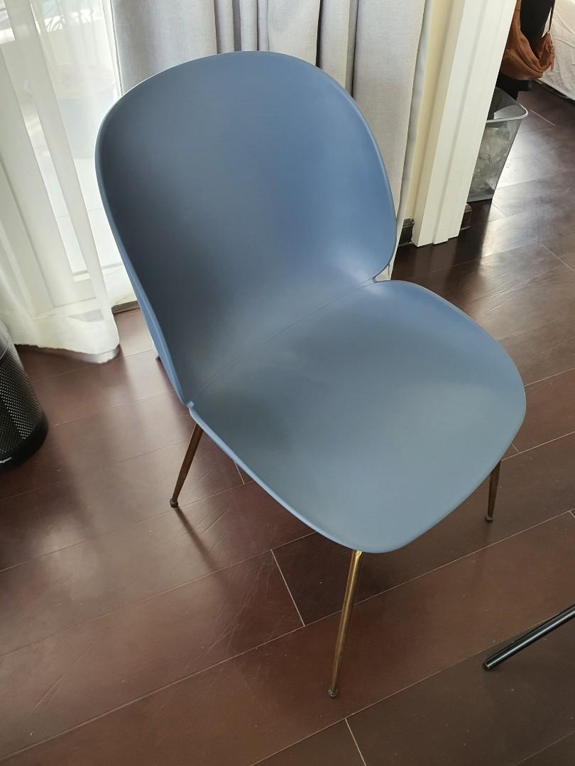 2 pcs Ikea Gupee PP Blue Gray Gold Chair