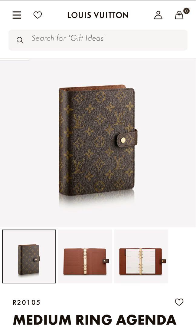 Louis Vuitton Medium Ring Agenda Cover Vuittonite Monogram