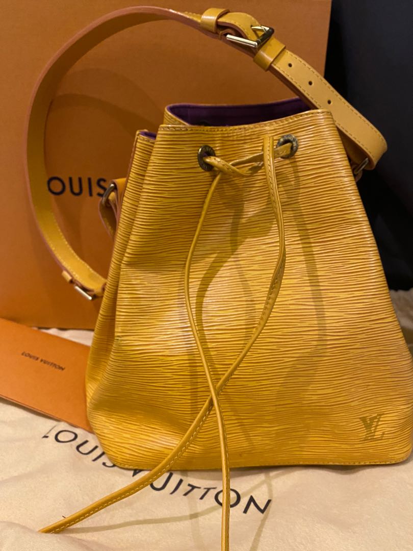 Louis Vuitton Used Epi Noe M44009 Tassili Yellow Drawstring Shoulder Bag  BYv25