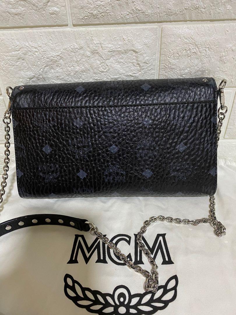 MCM Authentic Millie Small Crossbody Bag Clutch Brand New Chain Black  Silver UK