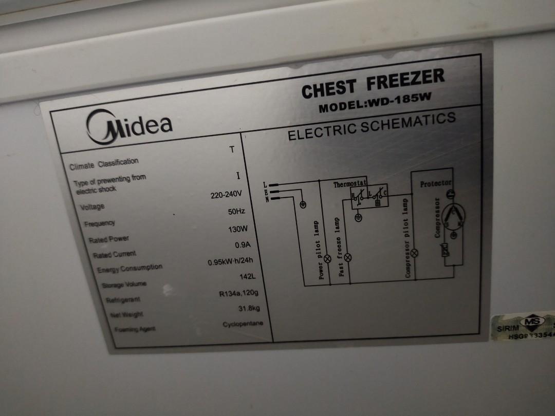 Midea Deep Freezer 142 Liter, TV & Home Appliances, Kitchen Appliances