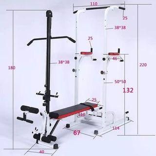 Multifunctional Bench Press with Lat Pull Down and Ab Tower
