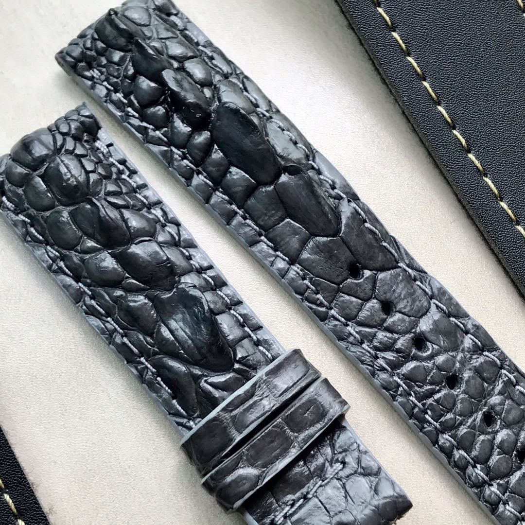 New 20mm genuine crocodile horn back hornback watch strap for seiko