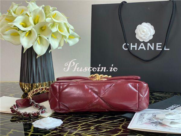 Chanel 19 WOC Burgundy Shiny Crumpled Calfskin Quilted  Luxury Helsinki