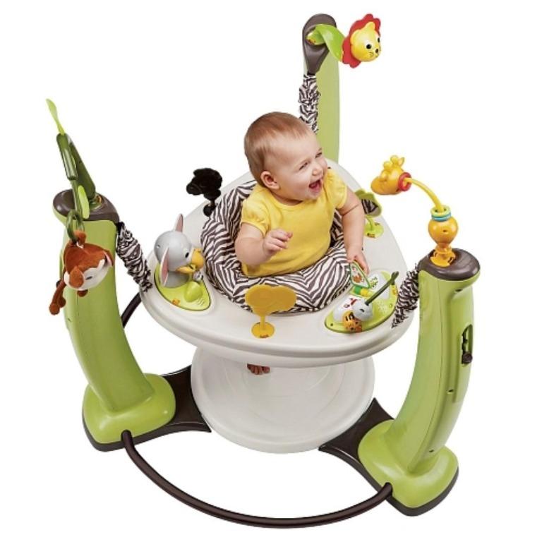 ExerSaucer Jump Learn Stationary Jumper Jungle Quest Play Center Activity New 