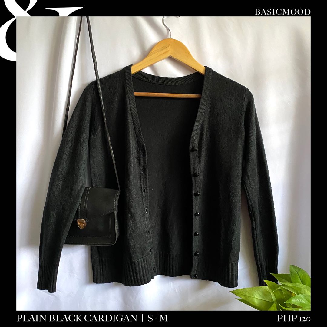 plain black cardigan