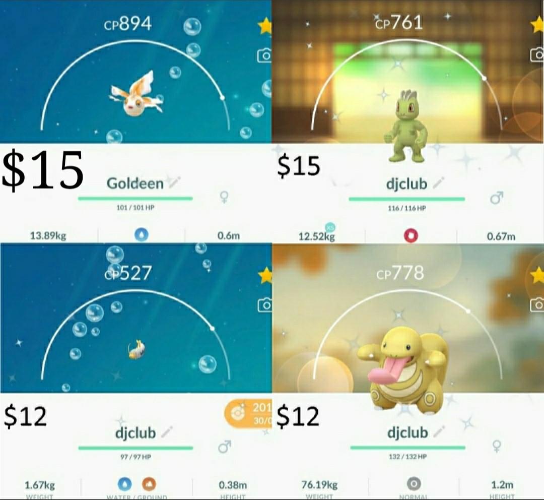 Pokemon Go Lake Legends Event Shiny Goldeen Machop Barboach Lickitung Toys Games Video Gaming Video Games On Carousell