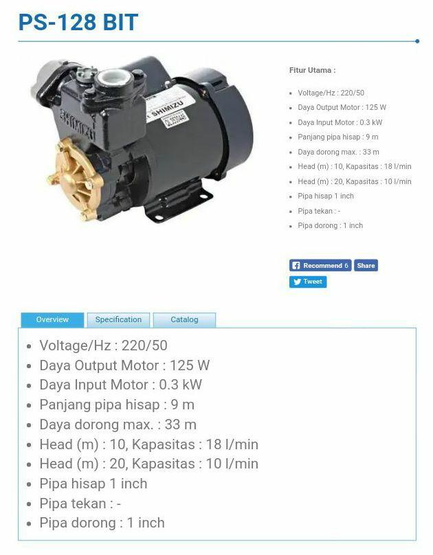 Pompa Air Shimizu 128 Bit Elektronik Lainnya Di Carousell