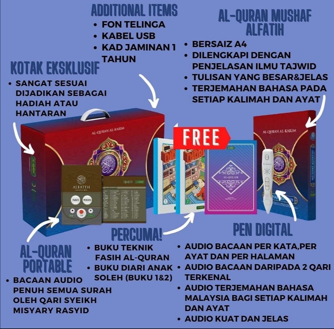 Quran Al Qolam Digital Quran With Free Delivery Majlis Nikah Hantaran Gift Haj Umrah Electronics Others On Carousell