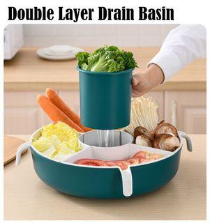 Rotatable Creative Household Hot Pot Plate Double-Layer Kitchen Food  Platter Vegetable Basket Compartment Drained Plastic Vegetable Basket -  China Storage Box and Food Storage Box price