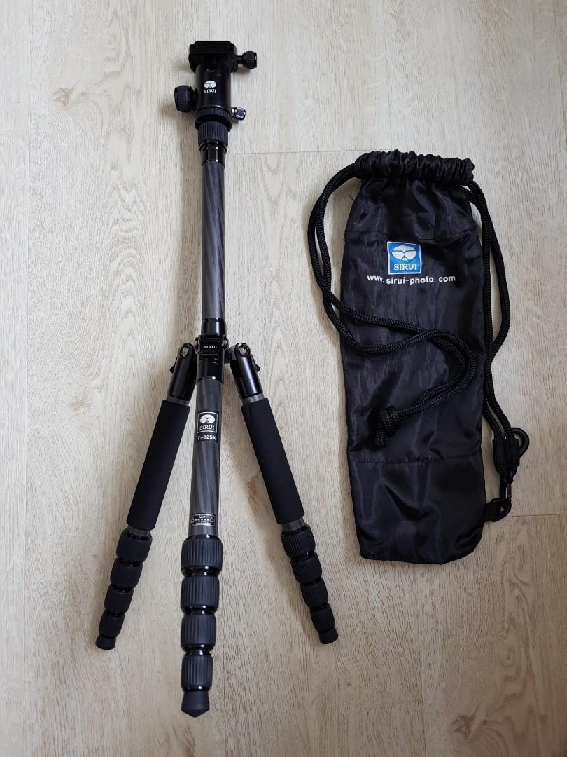 Sirui Carbon fiber tripod T025x + C10 Kit., Photography, Photography