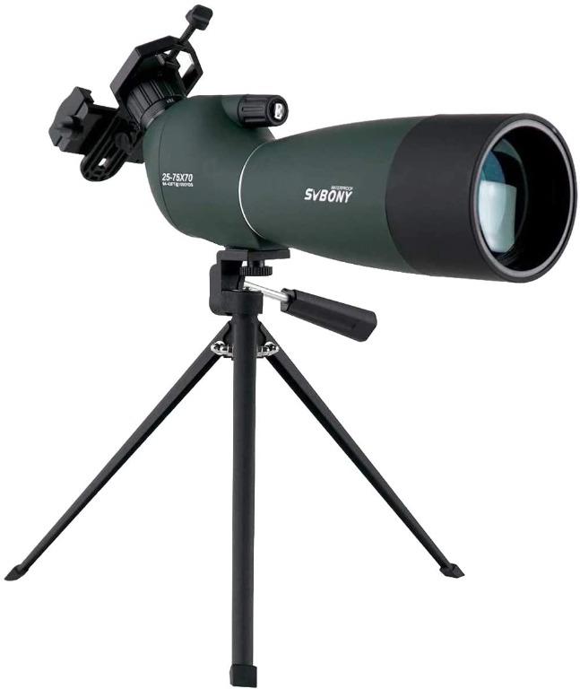 SVBONY SV28 SPOTTING SCOPE (Category: Hiking & Camping) located in Taguig. Submitted by urbangizbyinfomax (Listing ID 1053863361, Image 1). Description: * 25-75x zoom;SV28 spotting scope is easy to focus and change magnification;easily set up when looking at birds and scenery;A great spotting scope for beginner to novice * 70mm large object lens;More powerful light gathering ability;70mm tube allows plenty of light and decent view of the target o