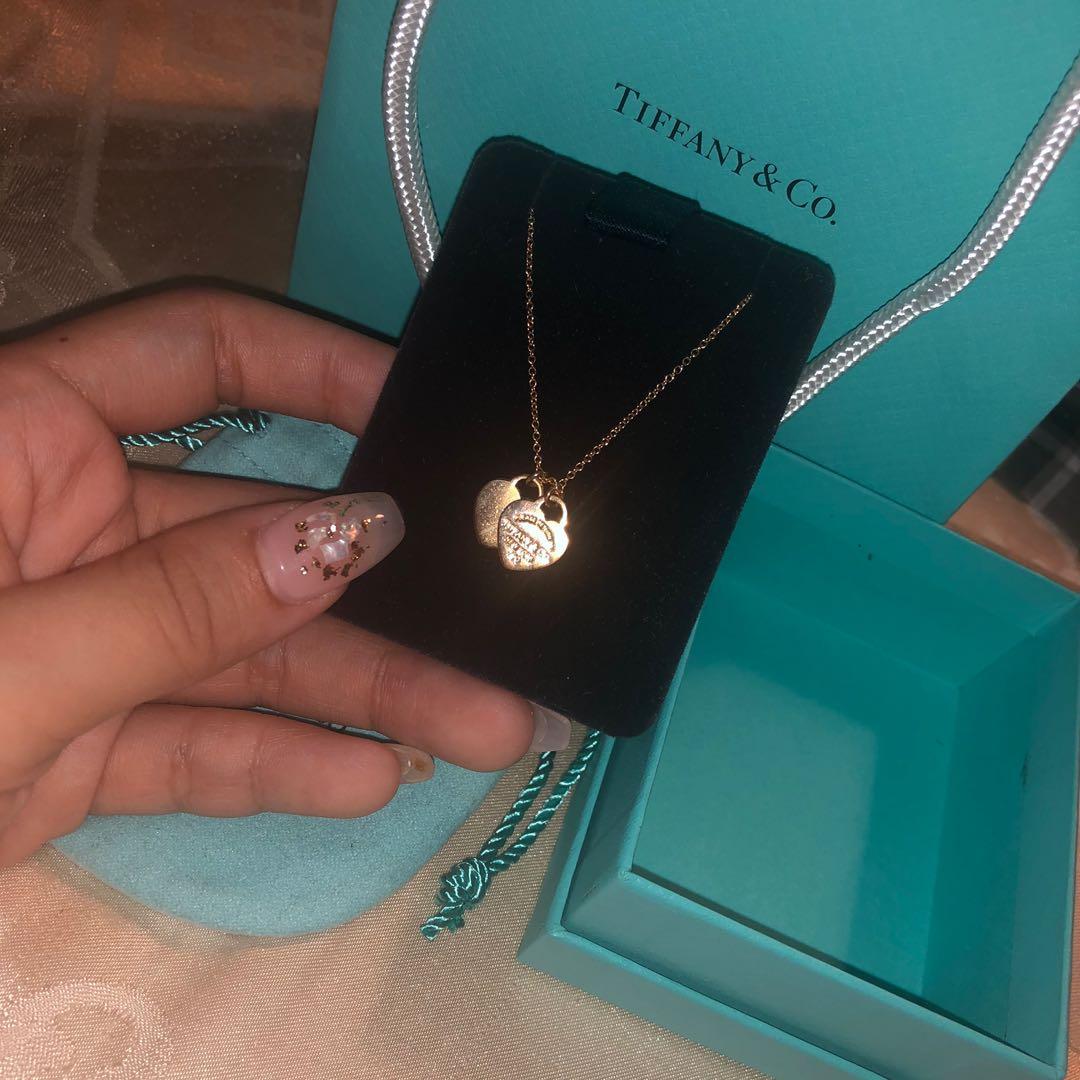 Mini double heart pendant tiffany hotsell
