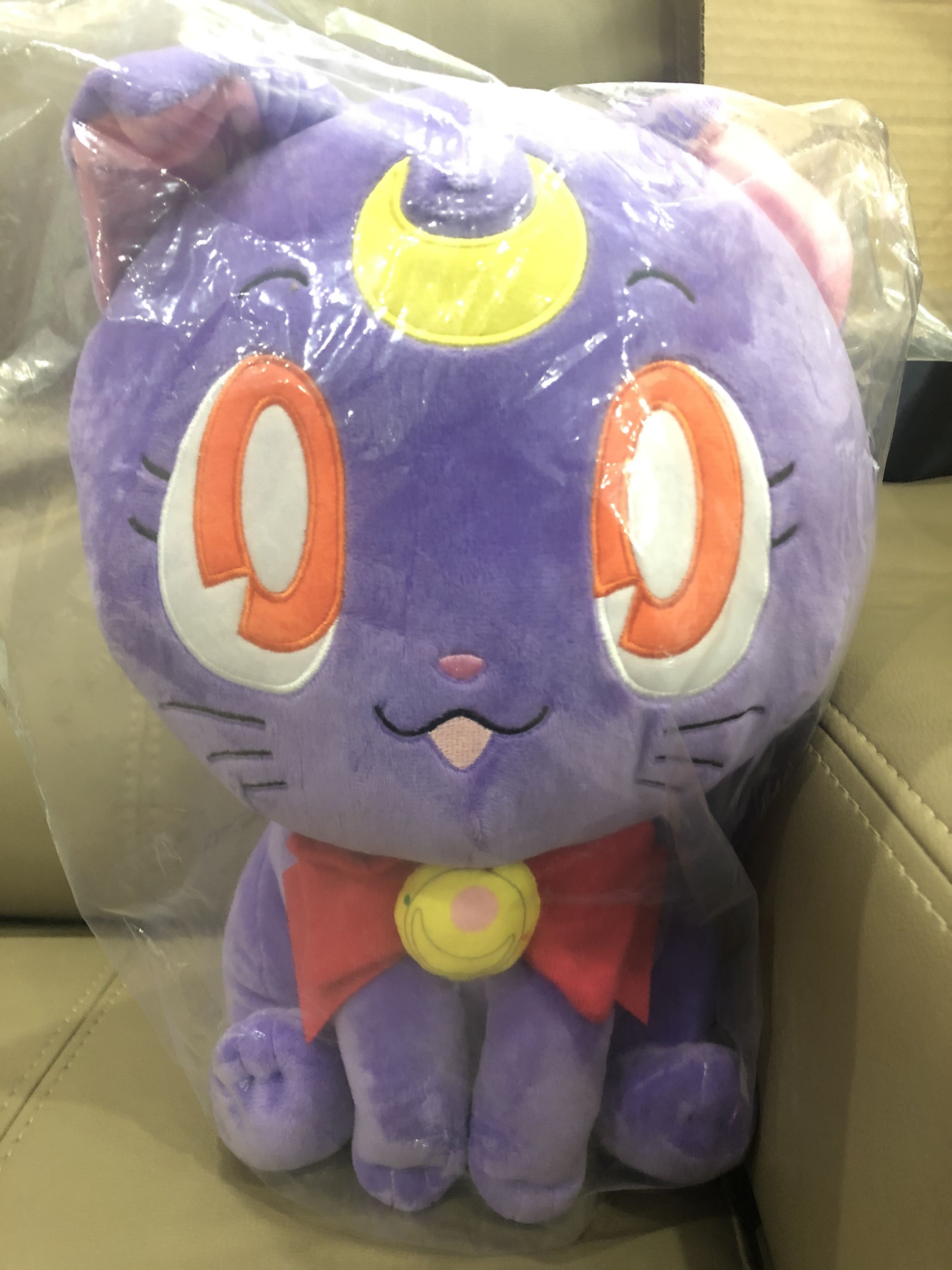 Details about   25th anniversary Sailor Moon Luna Plush Ribbon Style Toreba 