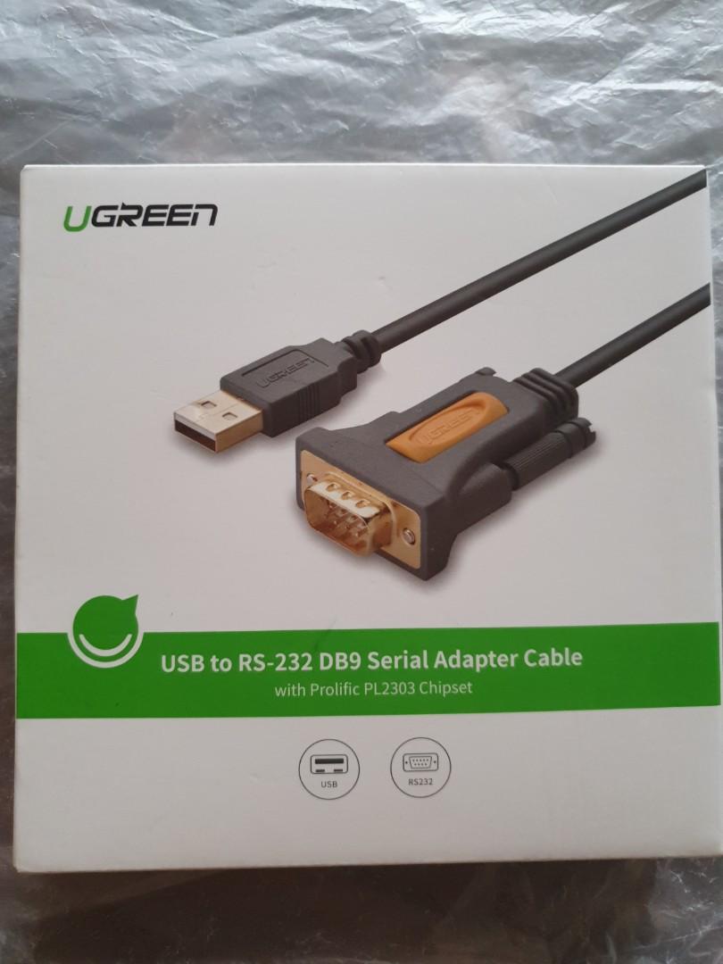 UGREEN USB to RS232 DB9 Serial Adapter Cable, Computers & Tech, Parts
