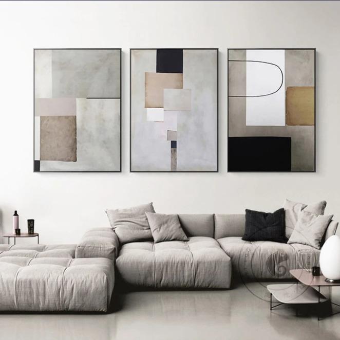 30x40cm Modern Geometric Abstract Painting Industrial Style Canvas Poster Print Minimalist Wall Art Pictures For Living Room Home Decor Furniture Home Decor Others On Carousell