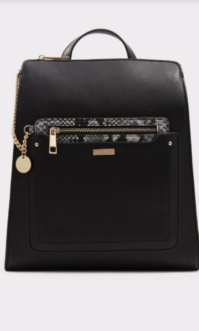 ALDO portwine leather backpack bag with wrislet Luxury Bags Wallets on Carousell