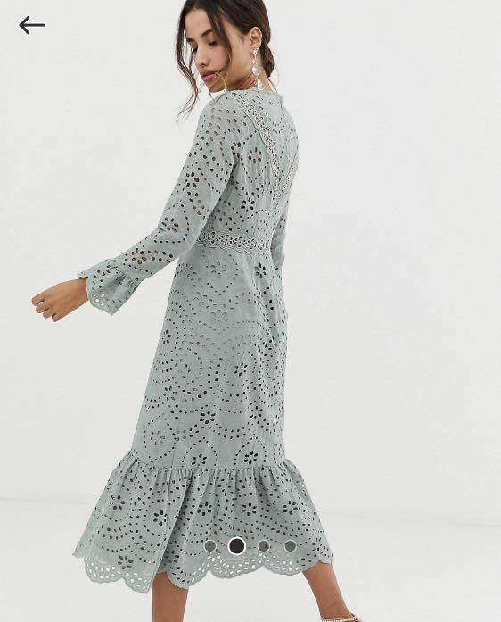 ASOS Eyelet Mint Mermaid Dress Women s Fashion Dresses Sets Dresses on Carousell