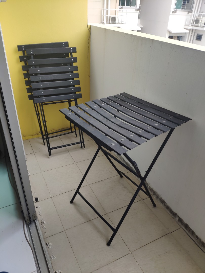 balcony table chair set, Furniture & Home Living, Furniture, Chairs on