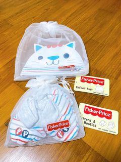 BNWT Fisher Price Infant Hat, Mittens & Booties