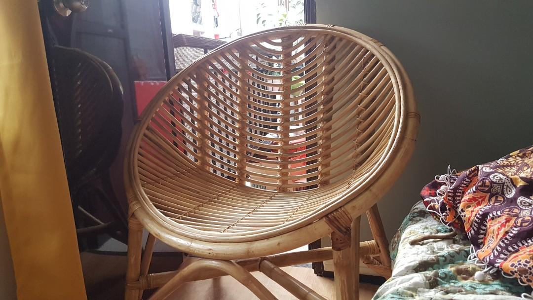 Boho Rattan Chair Furniture Home Living Furniture Chairs On Carousell