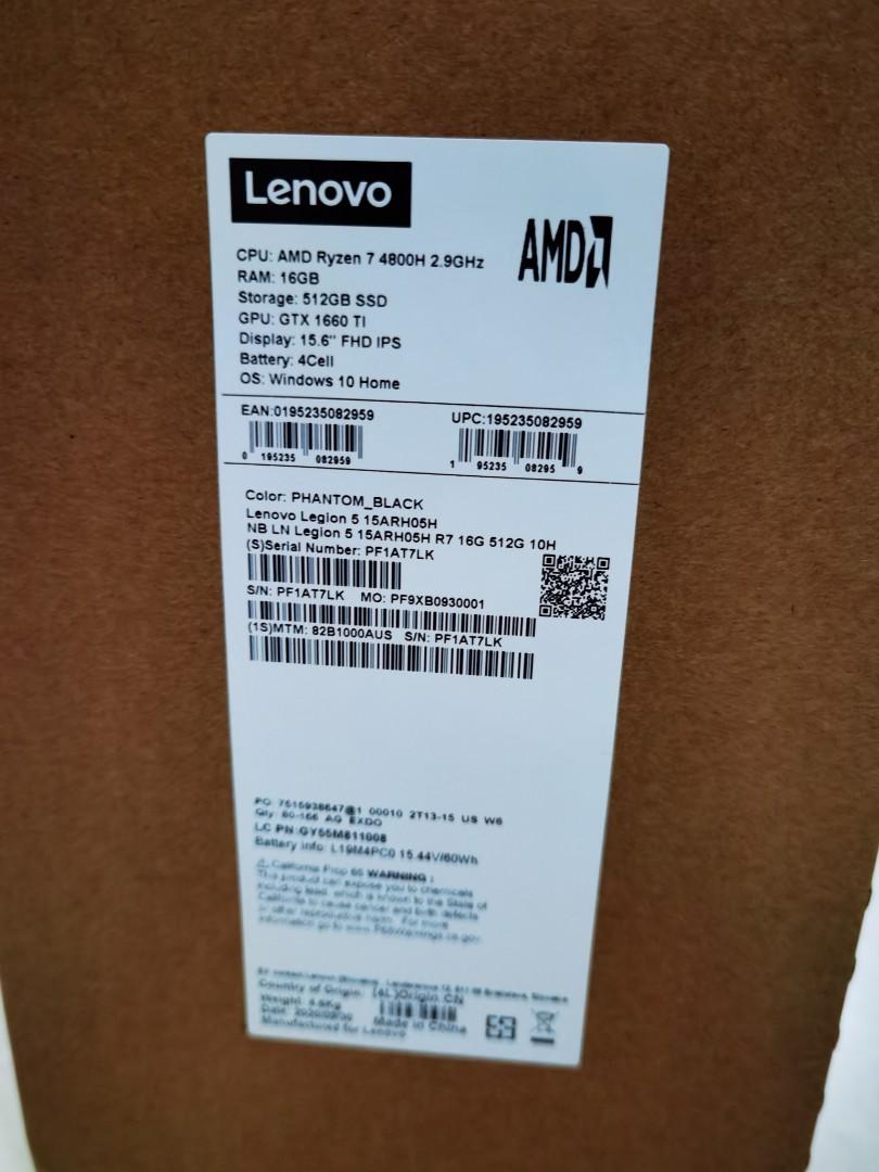 [Sold Out] Brand new and sealed Lenovo Legion 5 Ryzen 7 1660TI Gaming