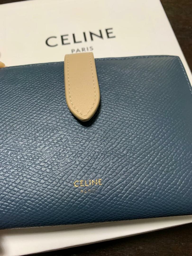 Shop CELINE Strap 2022 SS Small strap wallet in bicolour grained