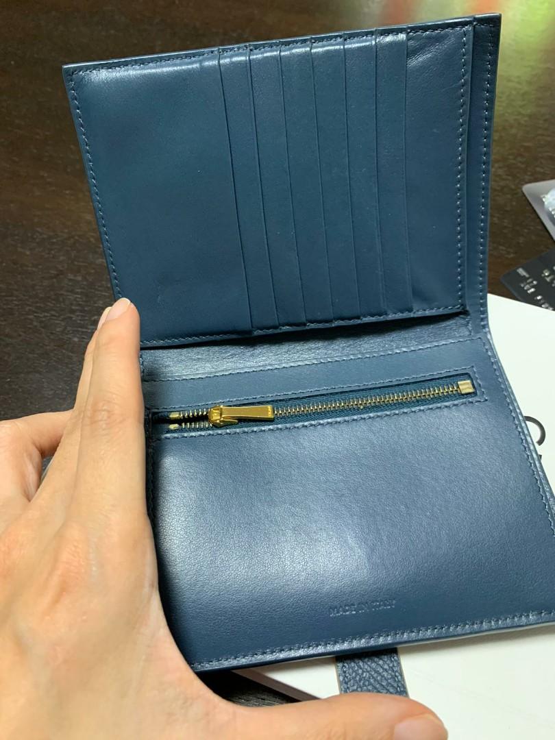 Celine Large Strap Wallet Gray/Blue Bicolor Grained Calfskin – Celebrity  Owned