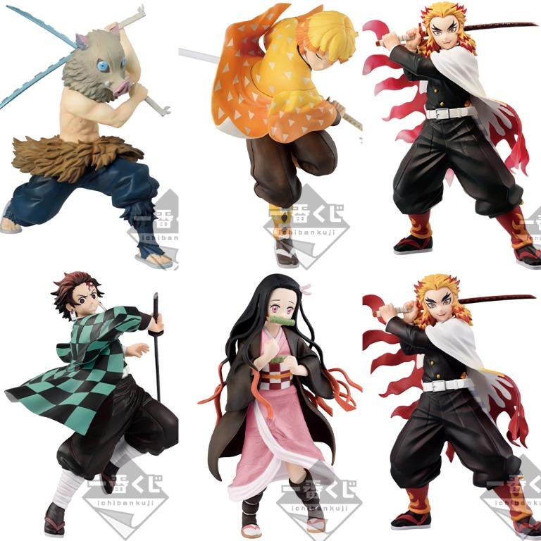 Demon Slayer Kimetsu No Yaiba Mugen Train Kyojuro Rengoku Slashing Nezuko Kamado Tanjiro Kamado Inosuke Hashibira Zenitsu Agatsuma Hobbies Toys Toys Games On Carousell